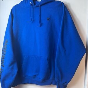 Pawz Logo Hanes Royal Blue Hoodie Womens XL Front Pocket